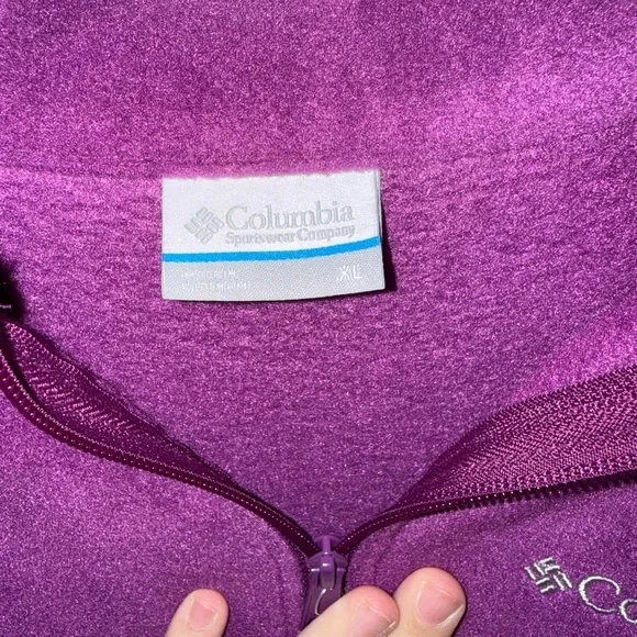 NWT Columbia Purple and Black Zip Fleece Jacket, XL - Picture 3 of 6